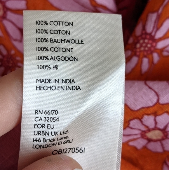 𝅺FREE People Miss Daisy Off the Shoulder Floral Cotton Top S nwt - Picture 12 of 13